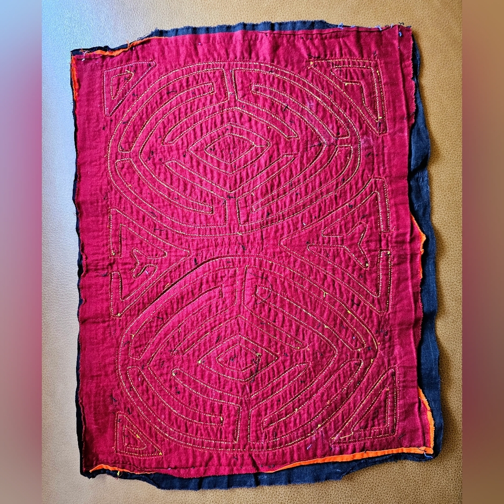 Vintage MOLA Fabric Panel traditional design, Hand Crafted, Decor, NWOT - Picture 5 of 10